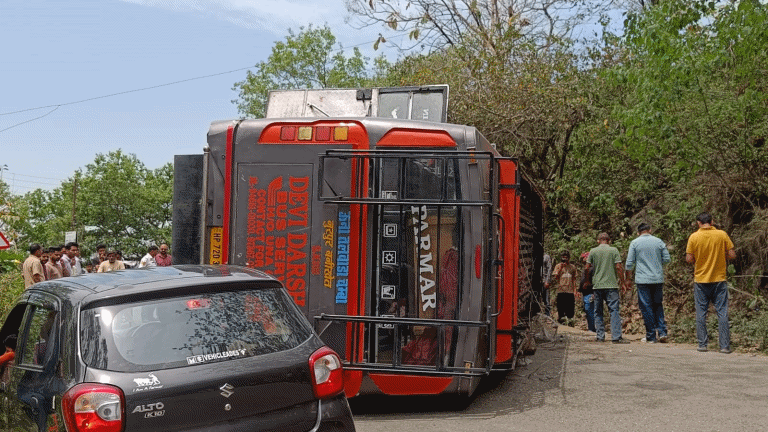 Himachal Driver Suffers Heart Attack While Driving Bus Overturns in Nurpur
