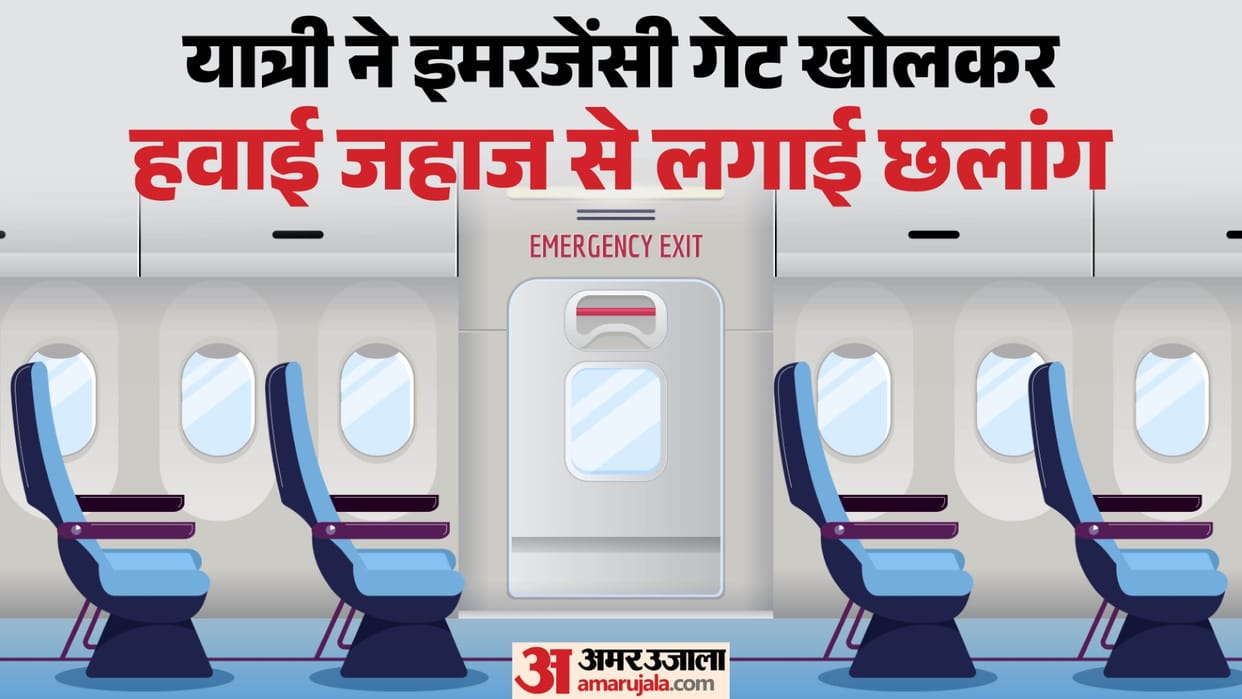 Major Incident at Chennai Airport Passenger Jumps Out of Moving Flight by Opening Emergency Exit Causing Panic