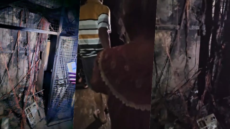 A fire broke out in the electric panel of Vardaan Apartment Society, located in the Indirapuram area