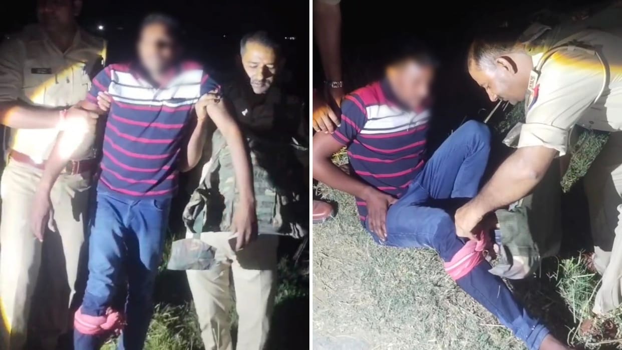 Encounter in ghazipur Criminal Fleeing Firing Police team Injured Wanted Suspect with 25000 Bounty Arrested