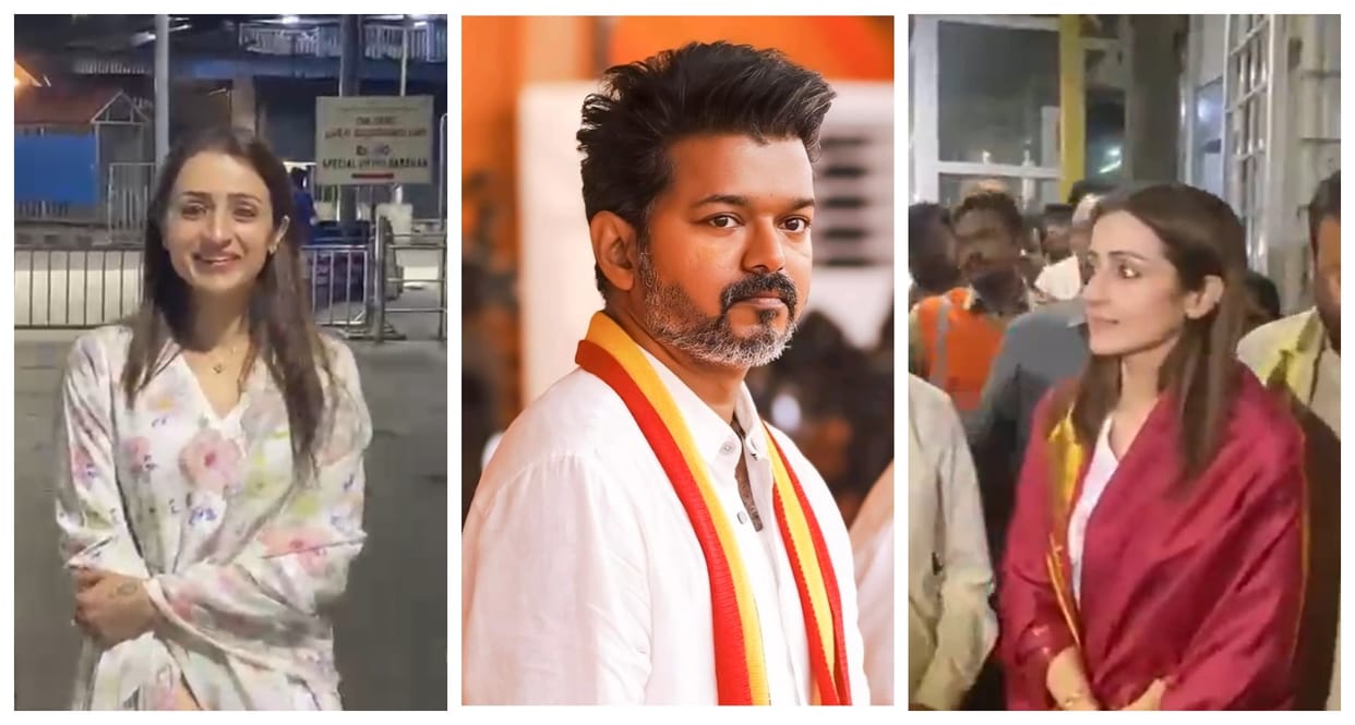 Trisha Krishnan offer prayers at tirumala temple fans link to Vijay thalapathy tamilnadu election result 2026