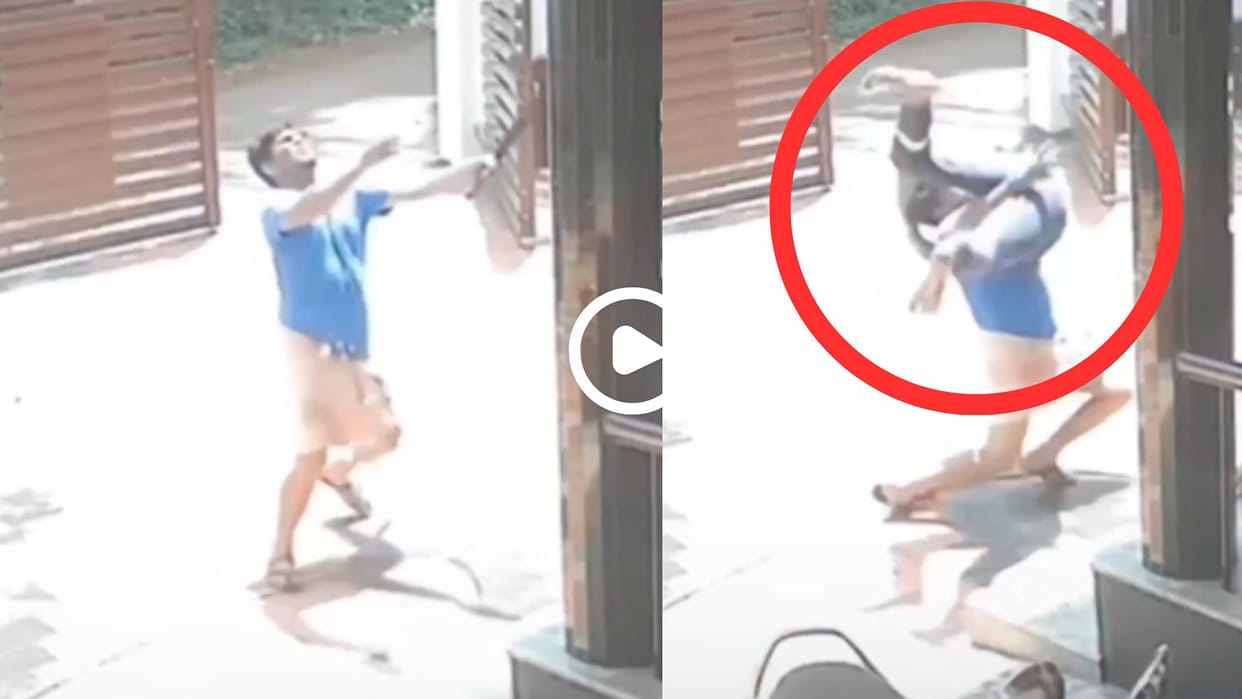 Miracle in Kerala: Brother Catches Sibling Falling from Roof; Heart-Stopping Video Goes Viral