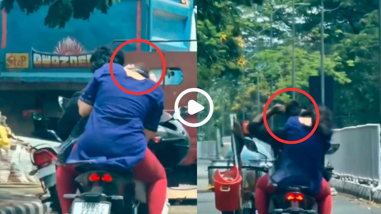 Shocking Viral Video Man Brutally Assaults Woman on Moving Bike in Odisha
