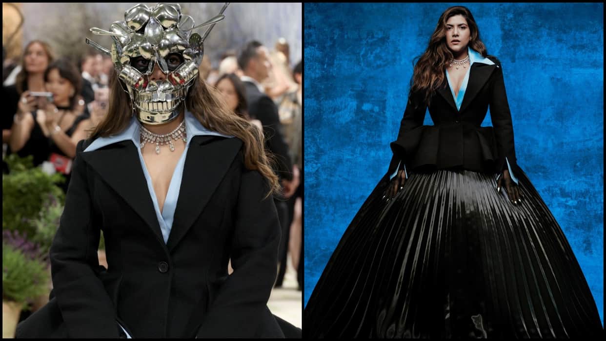 Ananya Birla Met Gala 2026 Look Metallic Mask Pictures Robert Wun Subodh Gupta
