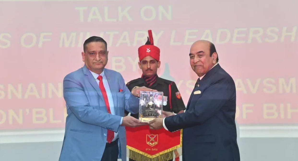 Governor visits Officers Training Academy Gaya, delivers message on military leadership to cadets
