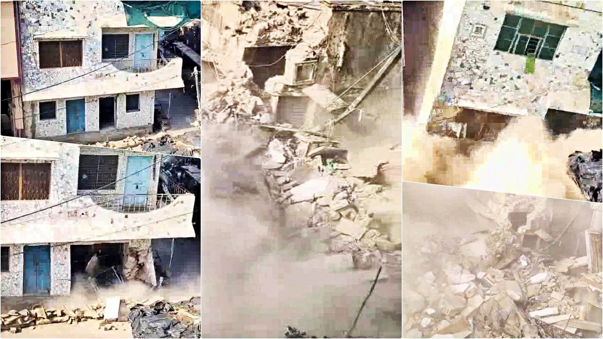 गुमानपुरा में भरभरा कर गिरा तीन मंजिला मकान