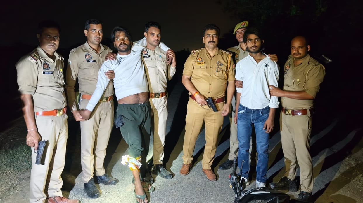 Etawah Two notorious robbers arrested in police encounter one sustains gunshot wound to the leg