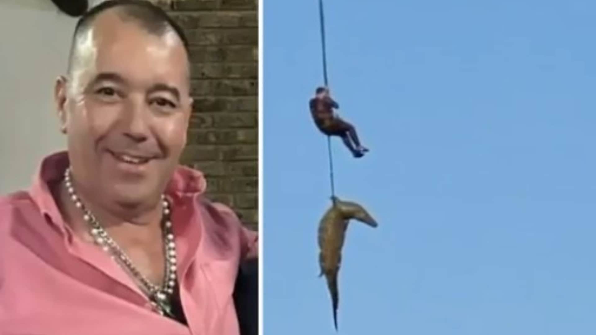 South africa Police airlift a crocodile with the body of a 59 yo businessman gabriel batista inside