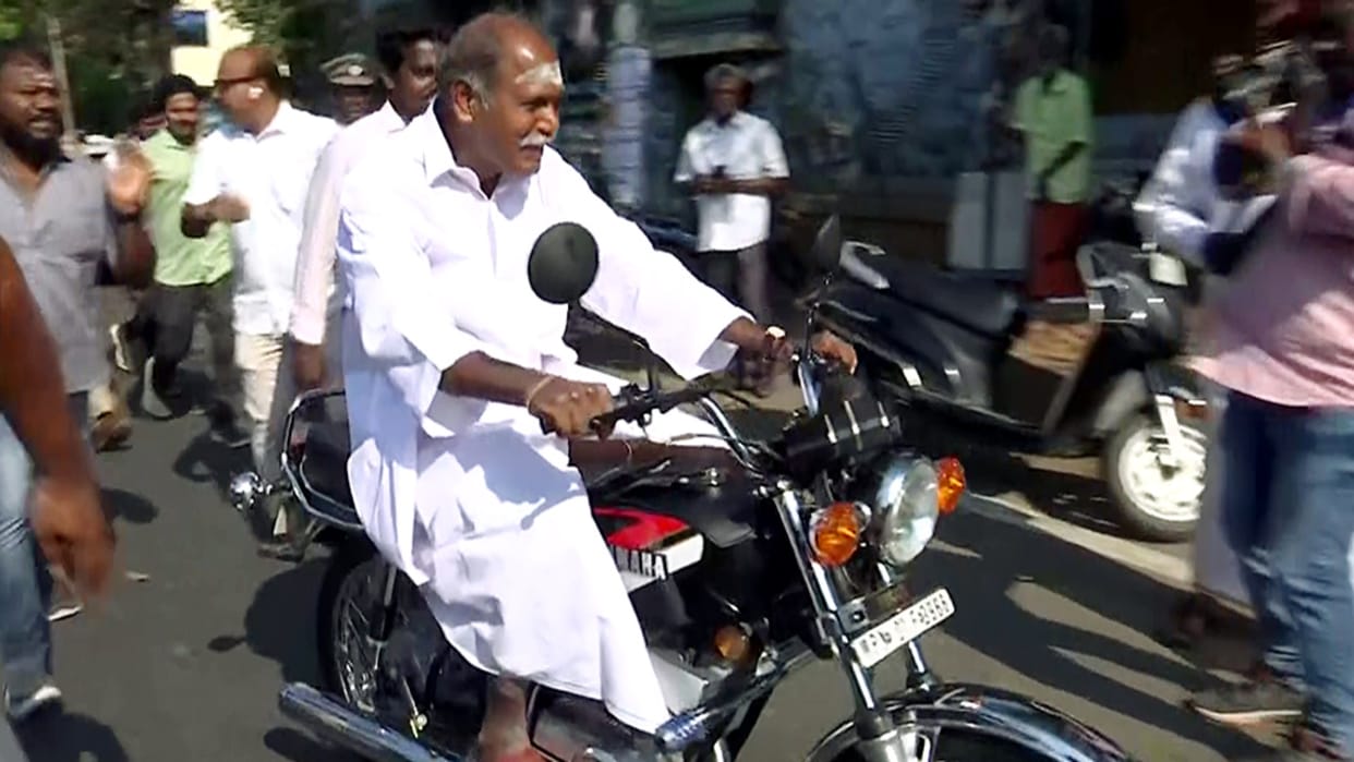 NDA flag hoisted again in Puducherry N Rangasamy is contender for CM post for fifth time