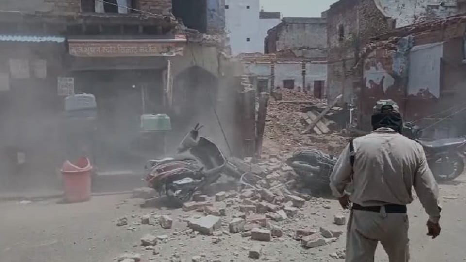 Part of the old Dharamshala collapsed