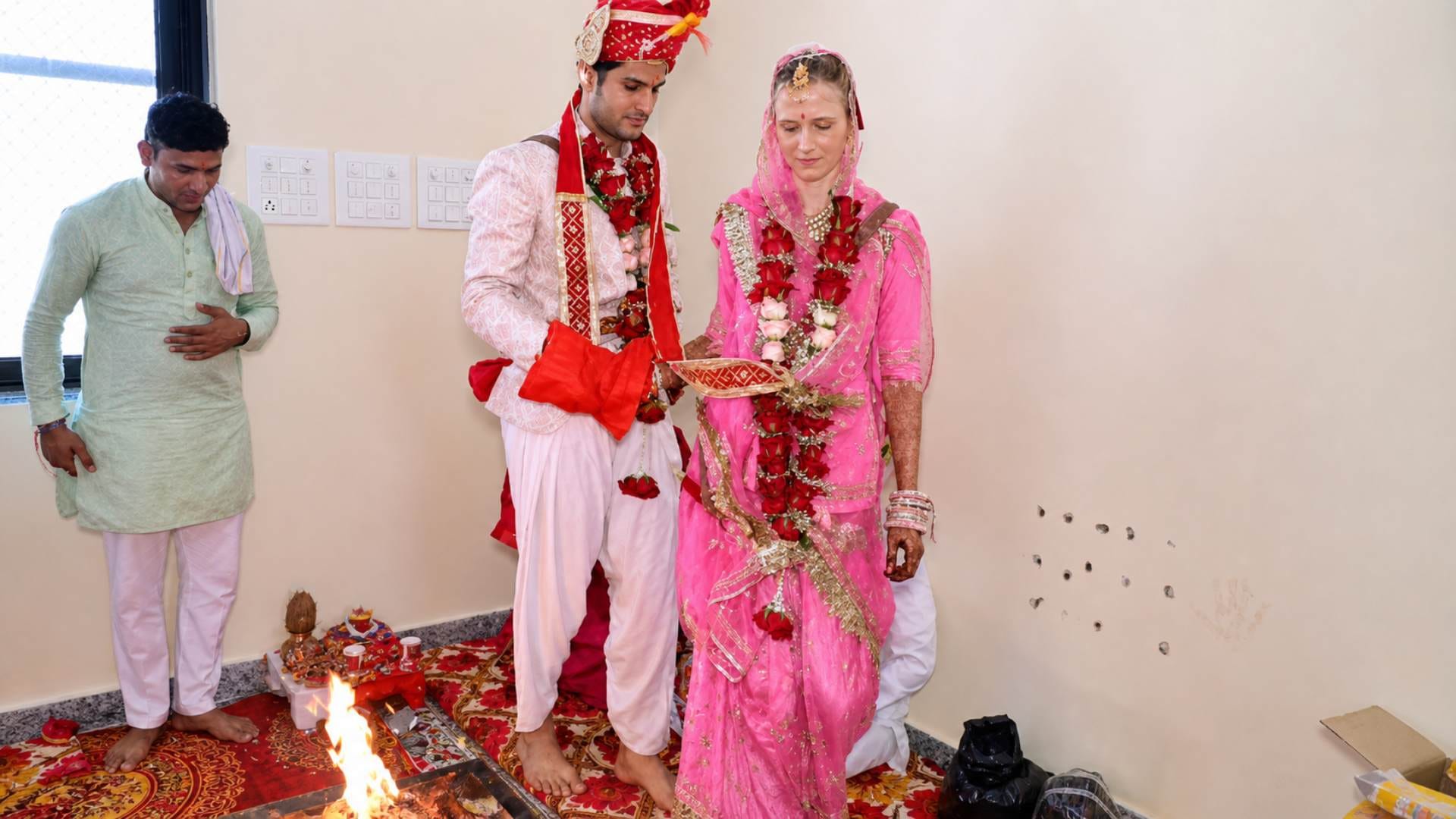Unique Wedding in Nagaur: Farmer Son Marries US Investment Banker Foreign Bride in Rajasthani Attire