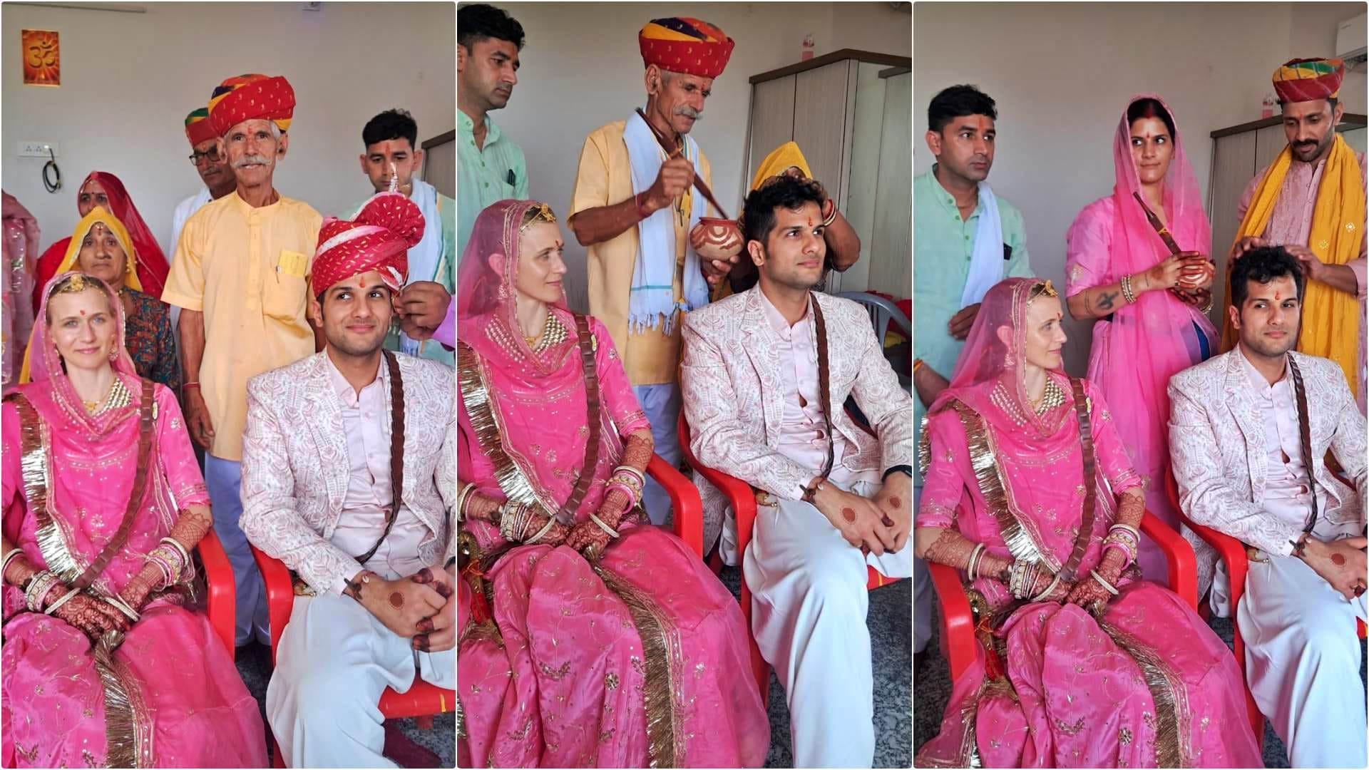Unique Wedding in Nagaur: Farmer Son Marries US Investment Banker Foreign Bride in Rajasthani Attire