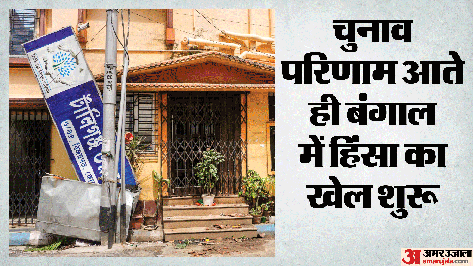 West Bengal post poll violence Asansol TMC office fire BJP worker Madhu Mondal TMC worker Abir Sheikh EC