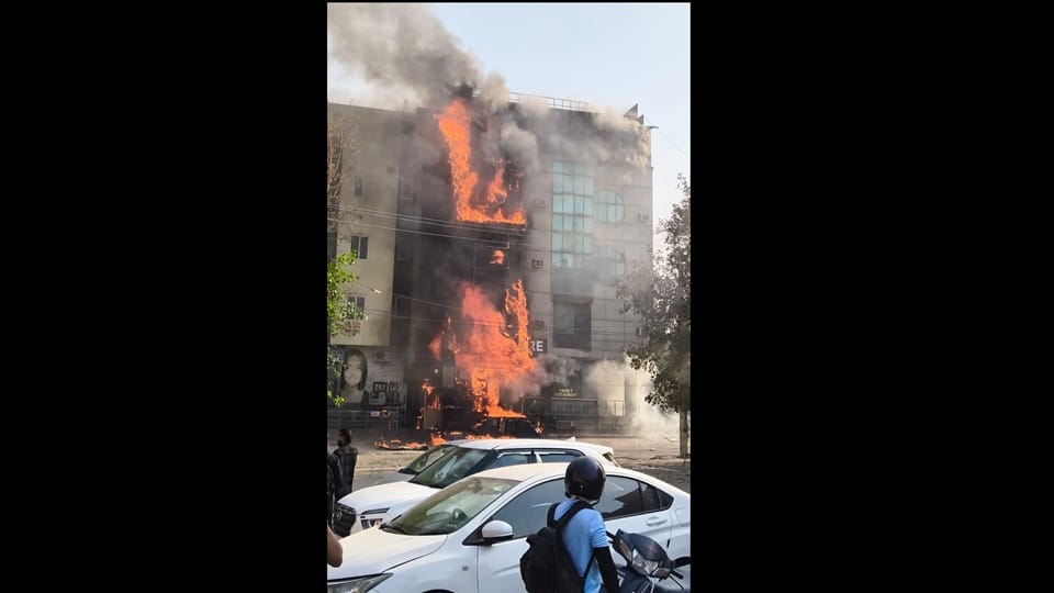 Fire in a hotel at Hisar