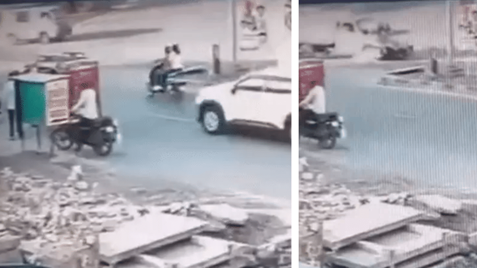 Indore news School girl died in road accident as pickup hits scooty near Aerodrome road
