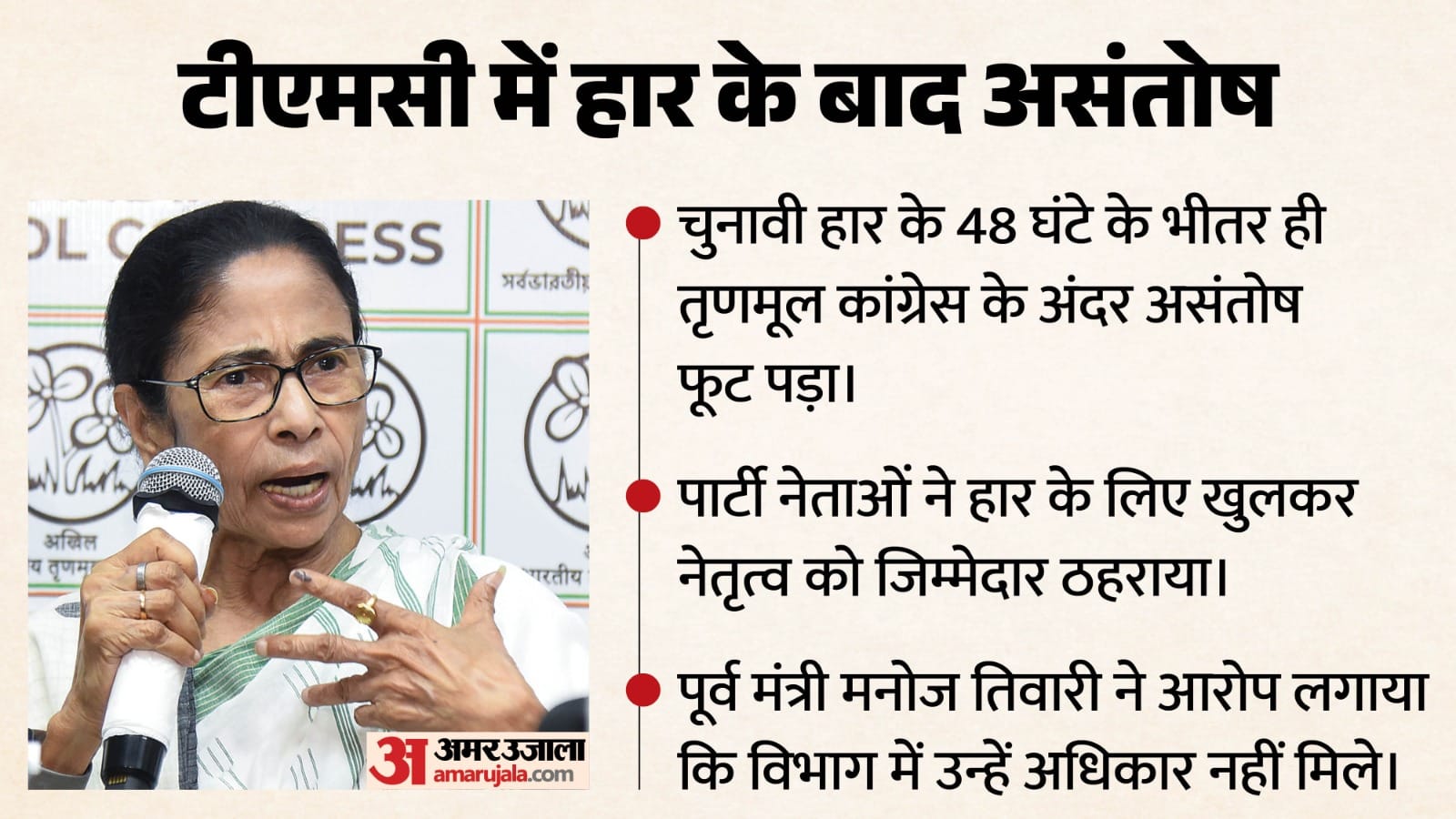 टीएमसी में हार के बाद असंतोष