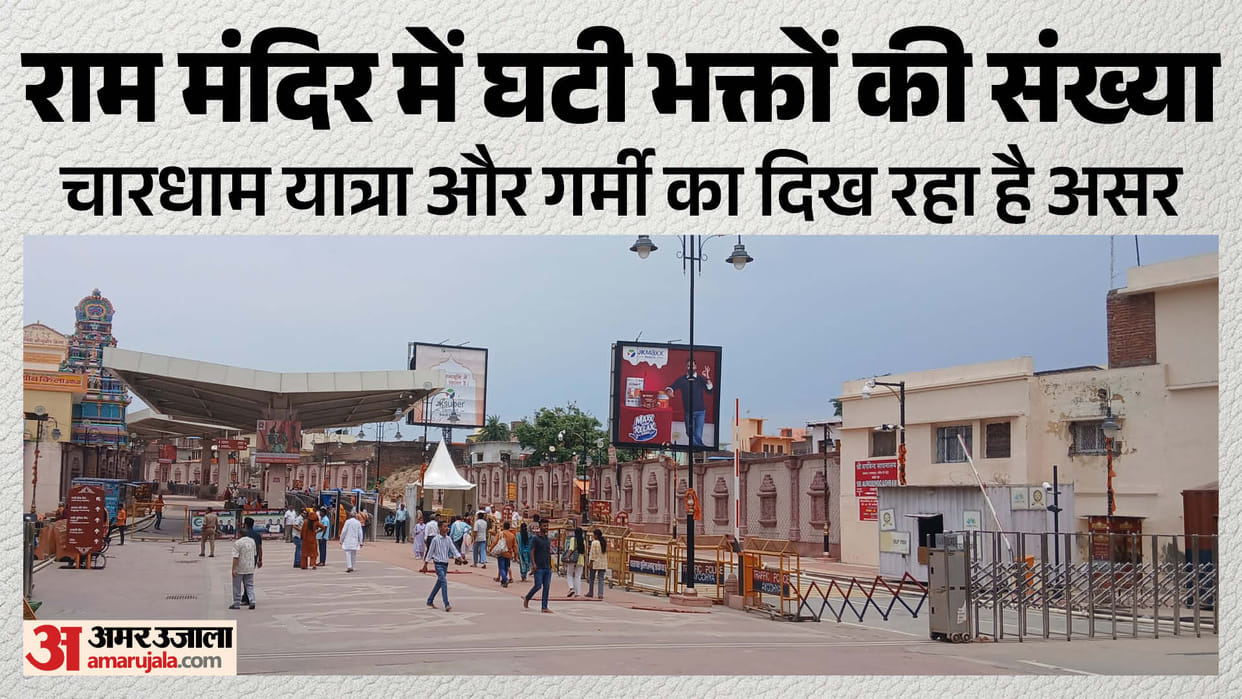 Ayodhya: With the onset of summer, the number of devotees visiting the Ram Temple has declined, with the Char
