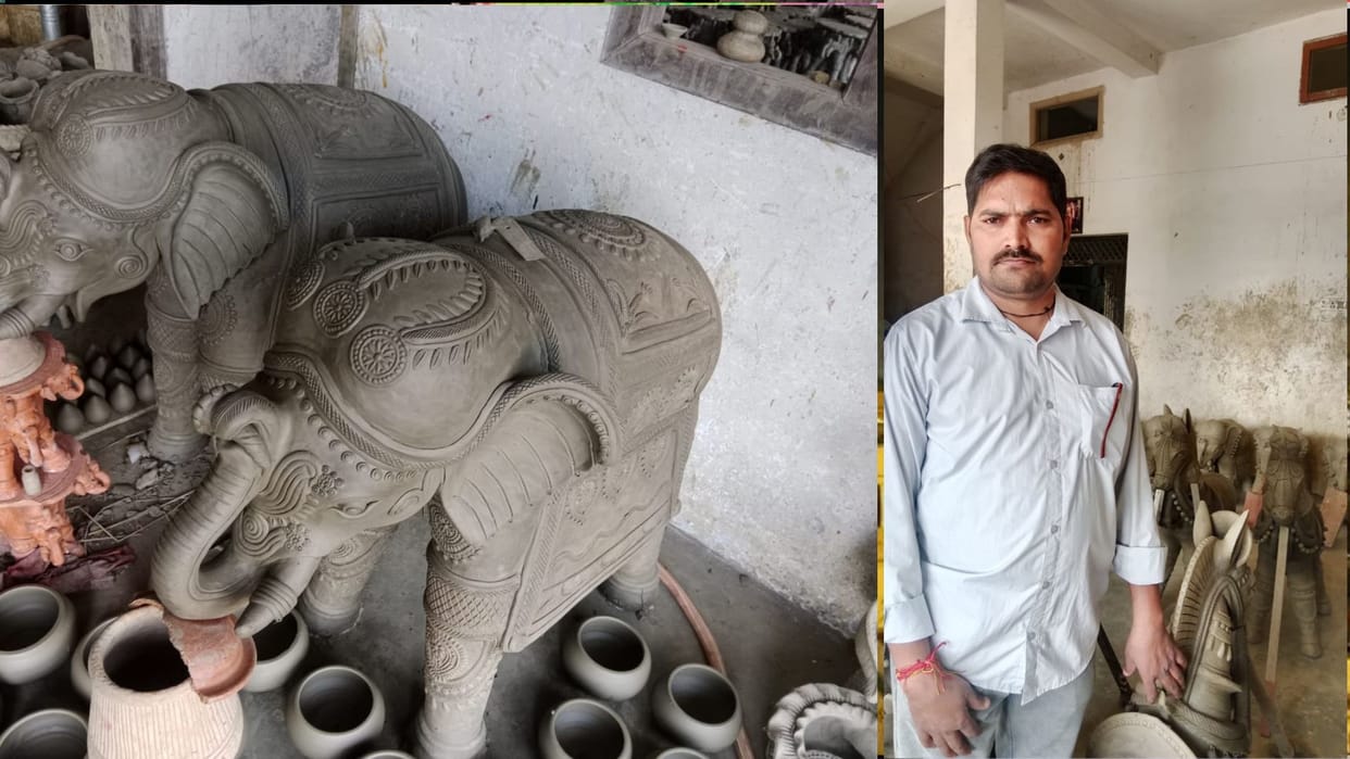 Terracotta business booms in Gorakhpur ahead of Diwali, with booking orders pouring in from other states.