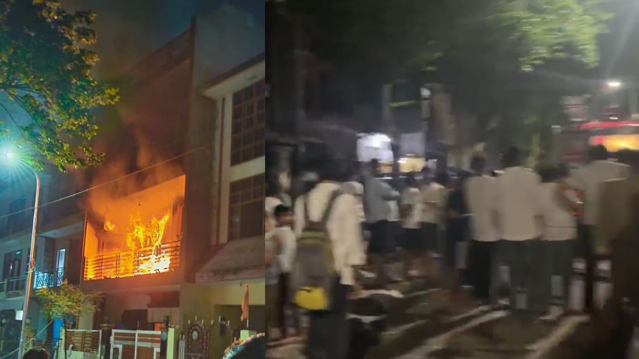 Fire broke out due to short circuit in AC in E 164 house of Sector Beta One in Greater Noida