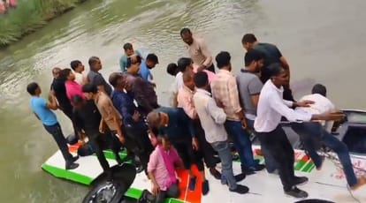 Kanpur Bus carrying employees plunges into canal after being struck by dumper here is how 19 lives were saved