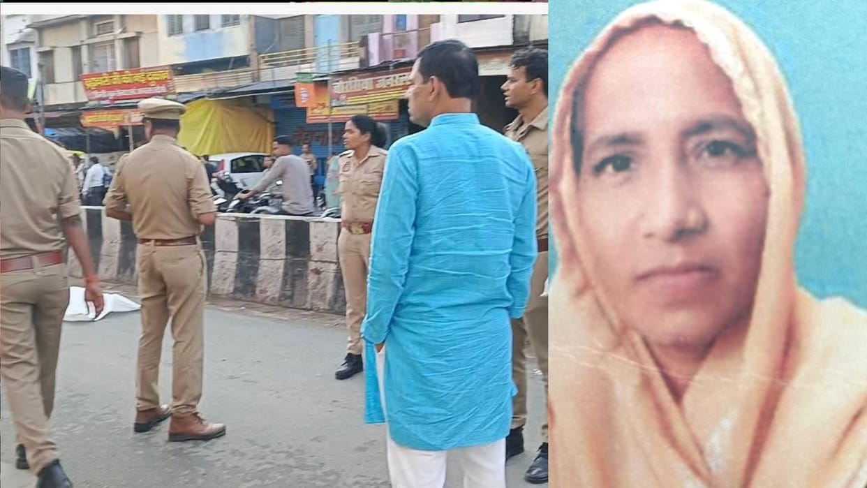 Mother riding a bike dies after being hit by a truck in Maharajganj, son seriously injured