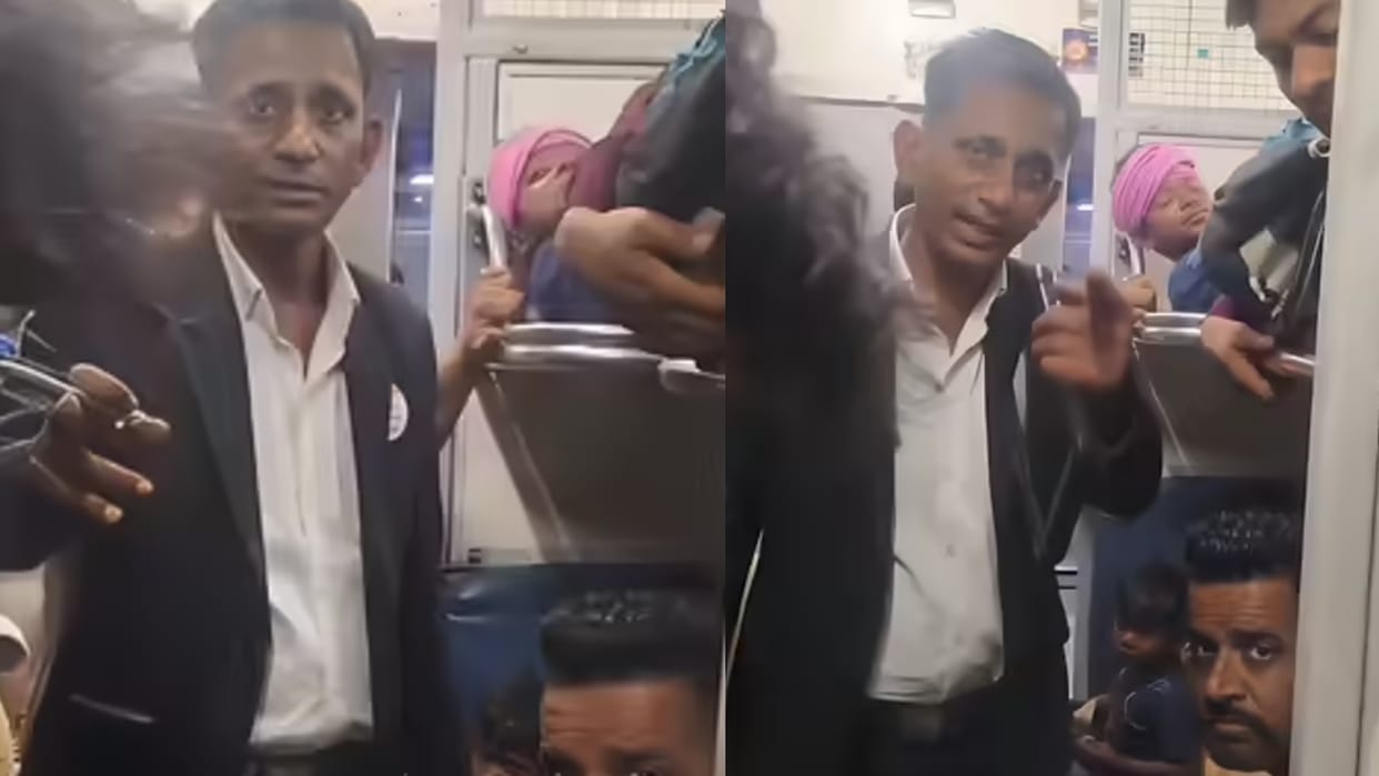 Passenger Confronts Tte Over Taking Money Without Giving Receipt In Video TTE Ticket Scam