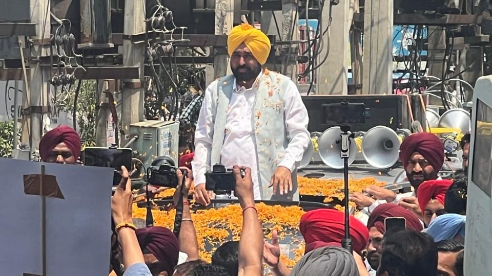 Shukrana Yatra third day Bathinda Sangrur CM Bhagwant mann at Takht sri Damdama Sahib