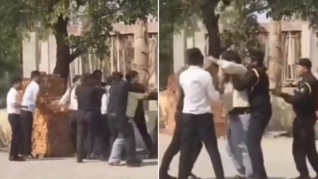 Jhansi: Video of violence at BU goes viral, angry students protest, security guard removed