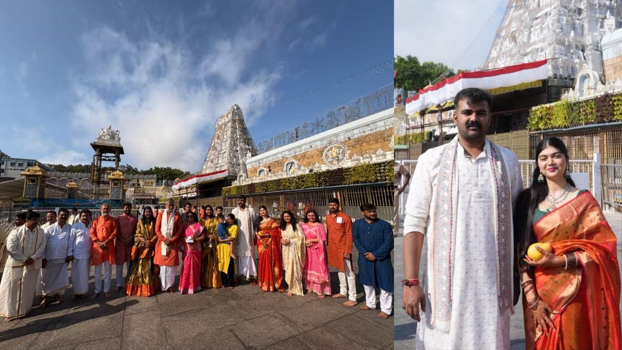 मंत्री प्रहलाद पटेल के बेटे प्रबल पटेल की शादी बालाजी मंदिर में हुई