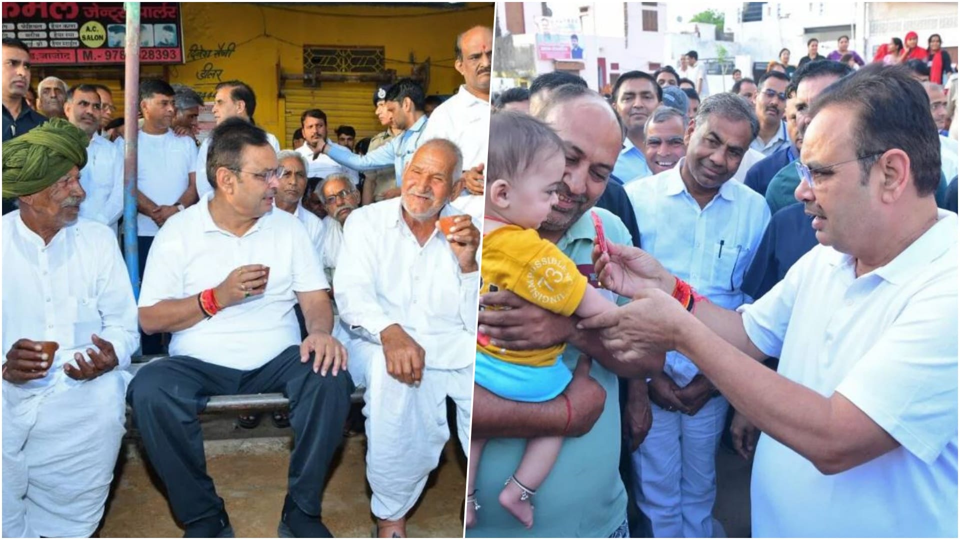 जाजोद गांव में पैदल भ्रमण पर निकले सीएम