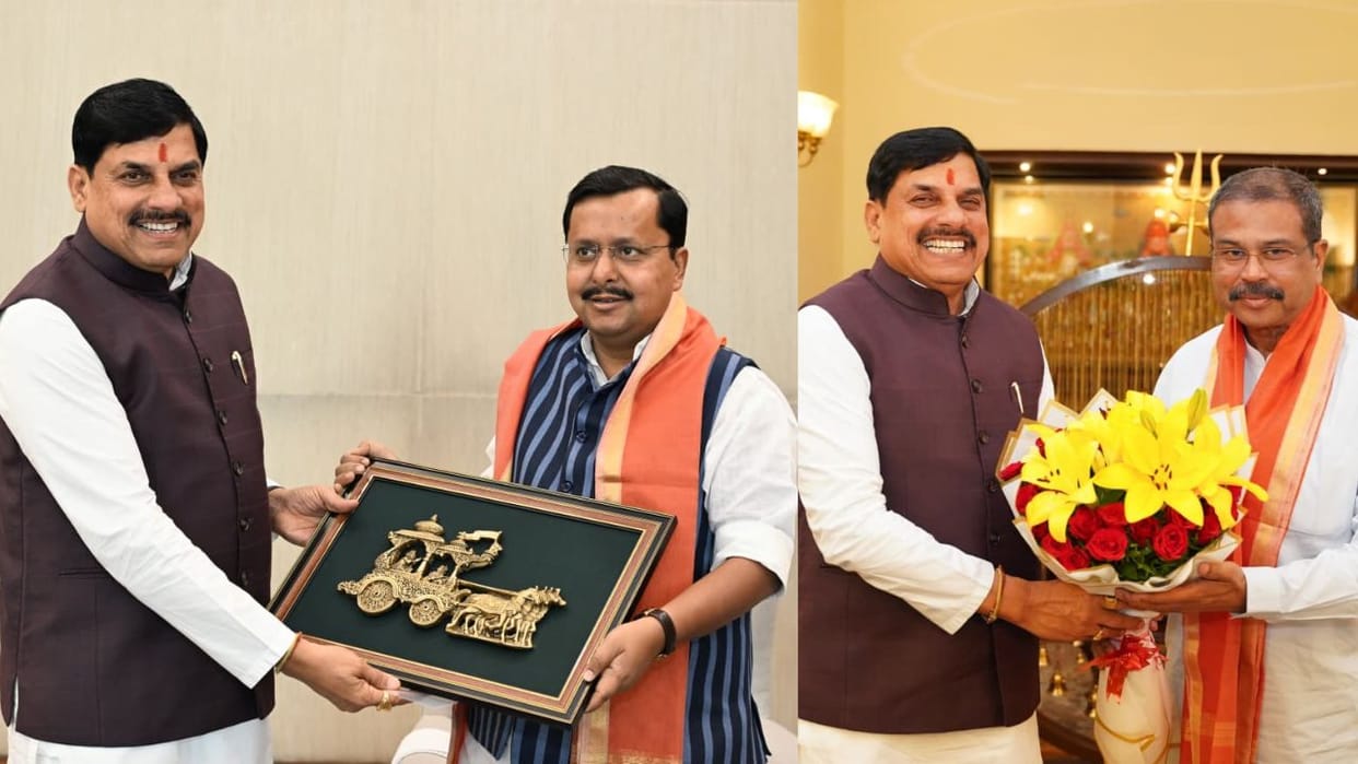 MP News: CM Mohan met National President Nitin Naveen and central leaders and ministers during his visit to De