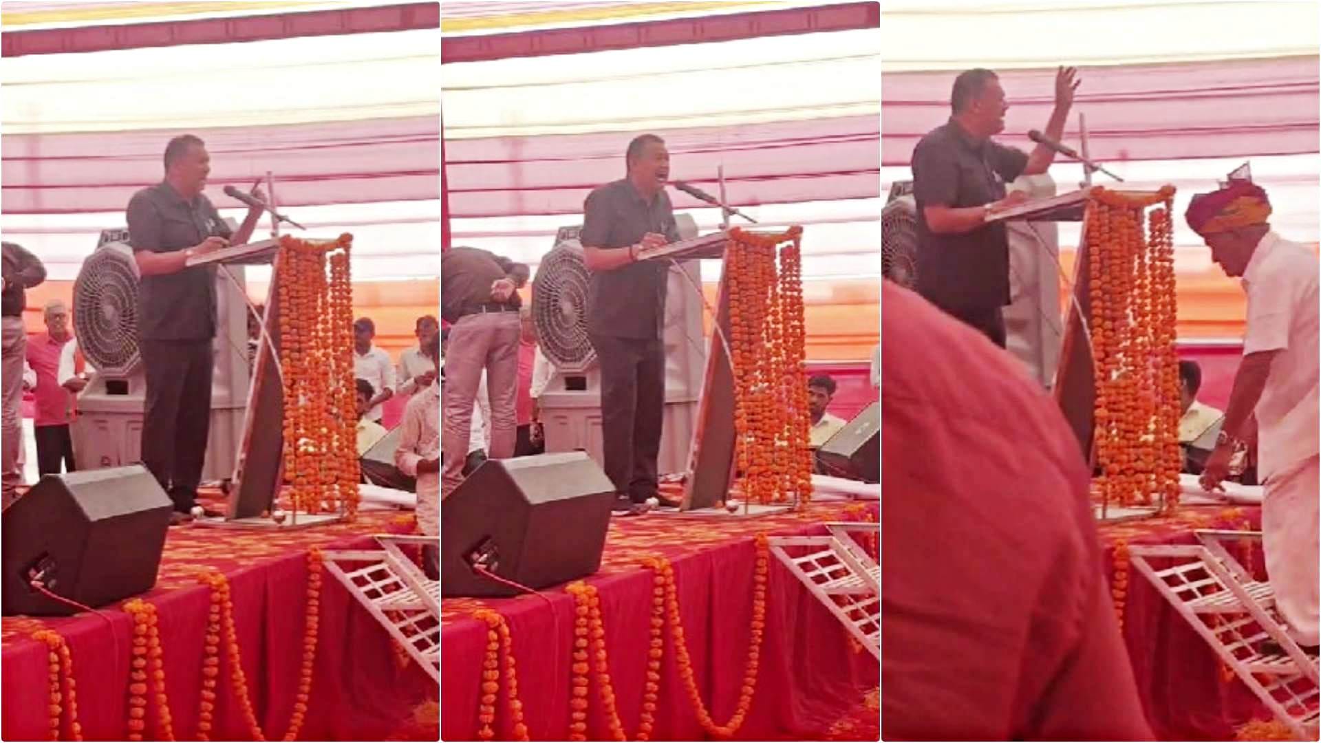 स्कूल में CDEO ने भाजपा के समर्थन में दिया भाषण
