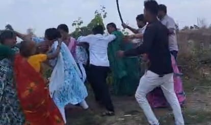 Two sides clashed over a land dispute, sticks and swords were used, video went viral