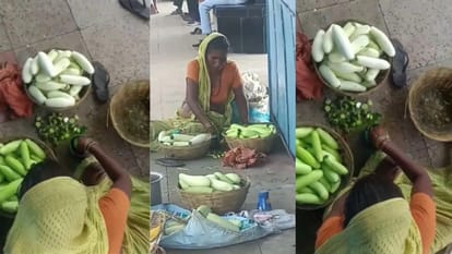 women painted cucumber in chemical water video goes viral Katihar railway station