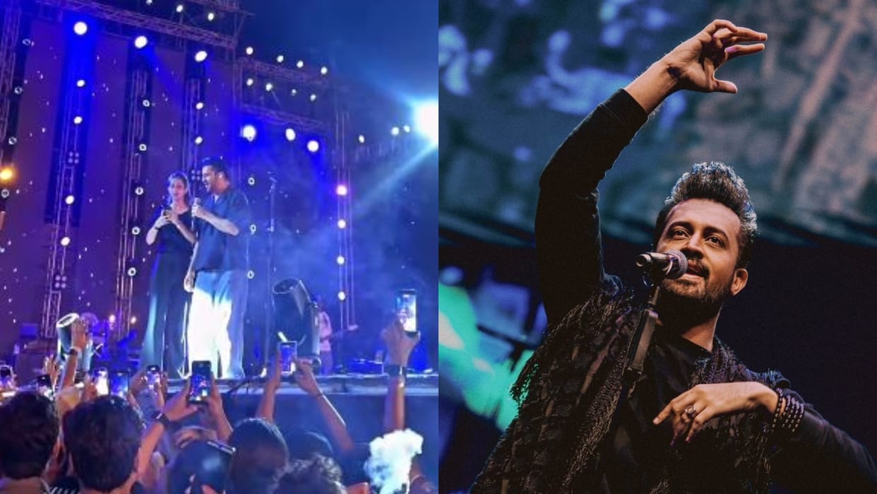 Atif Aslam Concert Disrupted As Female Fan Jumps On Stage Refuses To Leave stage Security Intervenes