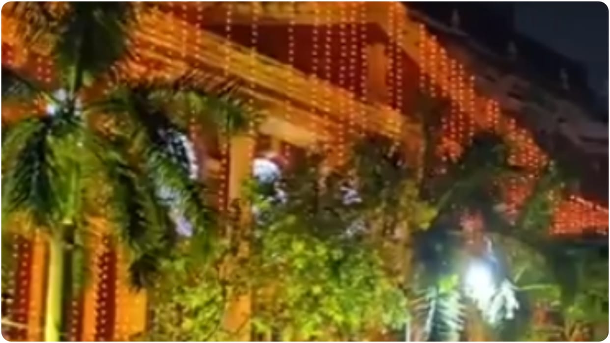 Writers Building in Kolkata turns orange to mark the inaugural day of the first-ever BJP govt