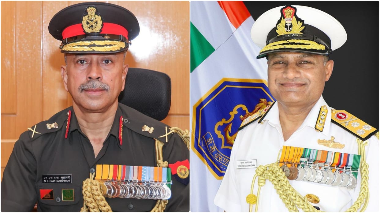 Lt Gen NS Raja Subramani named next CDS, Vice Adm Krishna Swaminathan new navy chief