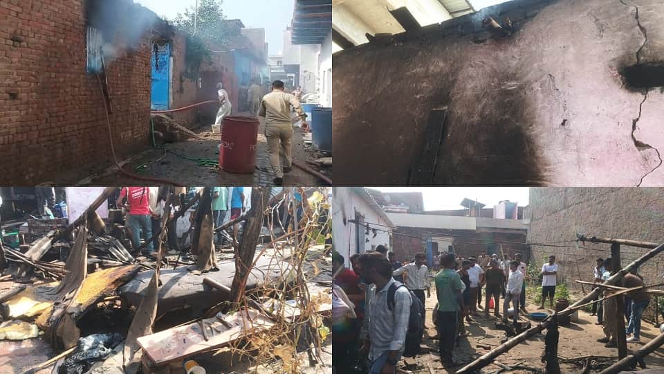 Fire Breaks Out in House and cylinder Explodes in agra