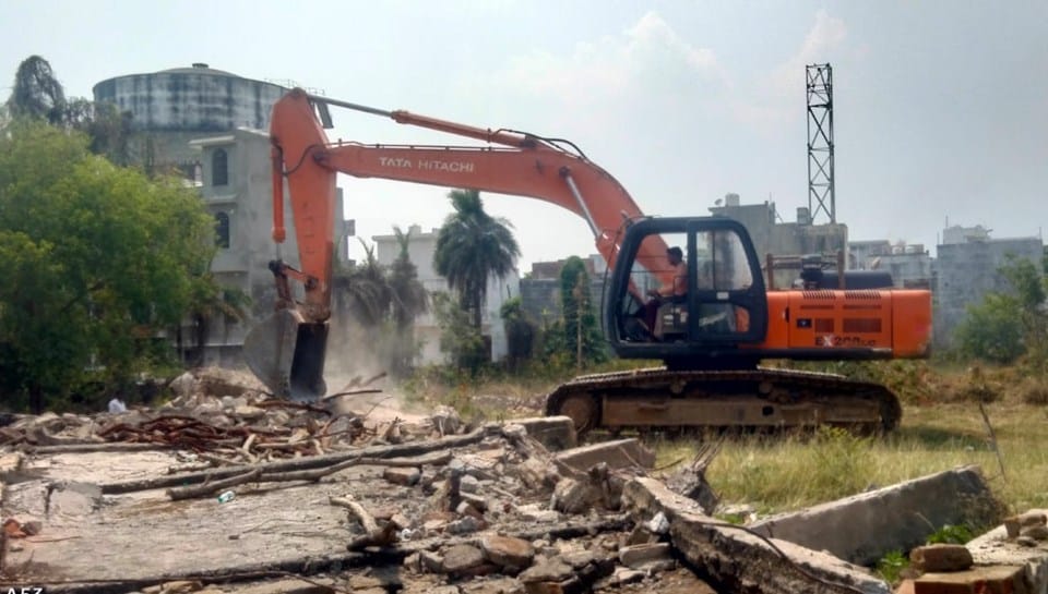 Moradabad: Bulldozer Deployed at Madrasa Jamia Arabia in Mangupura; MDA Takes Action in Land Acquisition Case