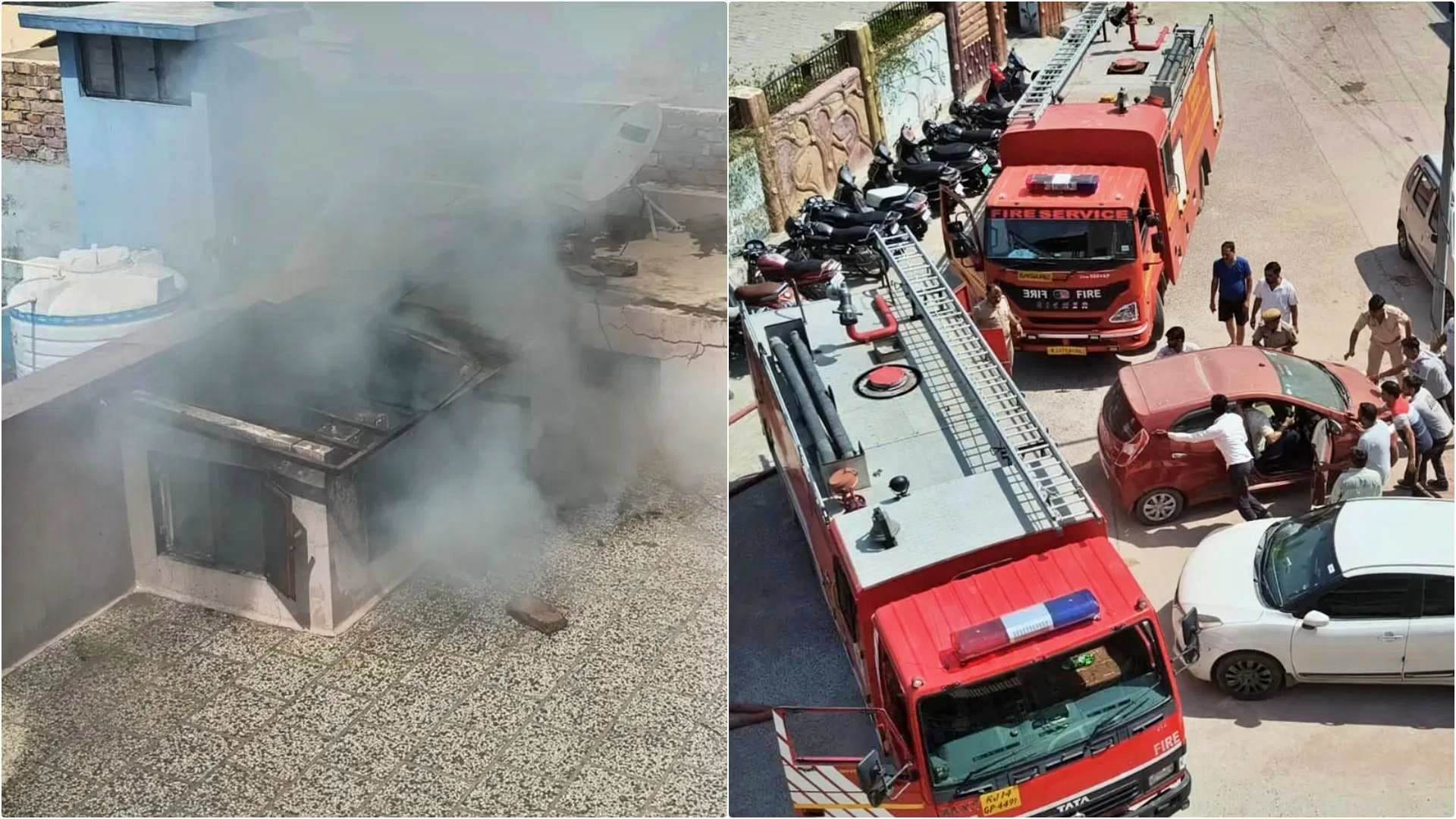 मधुमक्खियों का छत्ता हटाने के दौरान तीन मंजिला मकान में लगी आग