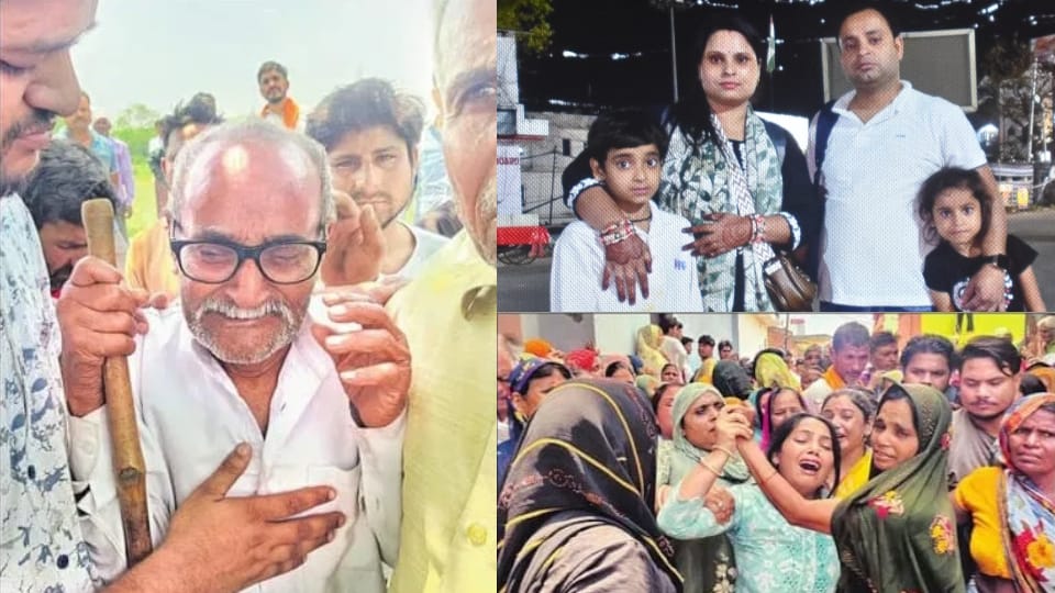 Bulandshahr Road Accident Parents and three children were on a single bike all five died in accident