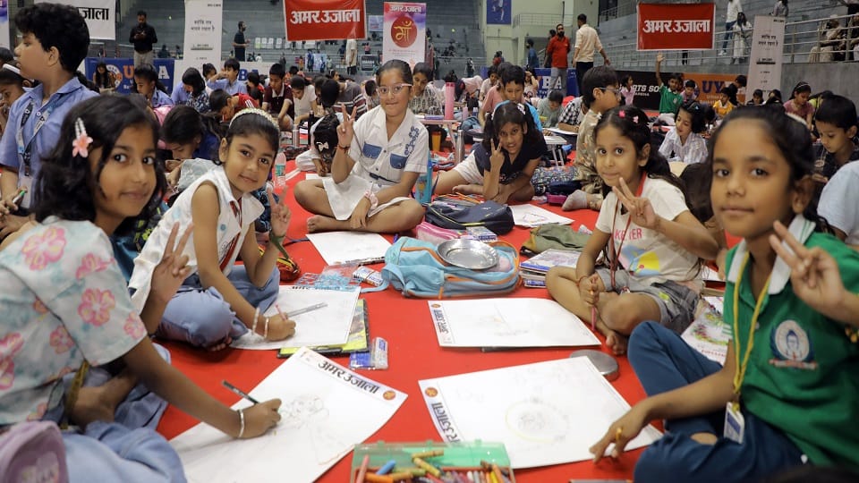 Children Showcase Their Talent in the Meri Maa Drawing Competition Organized by Amar Ujala