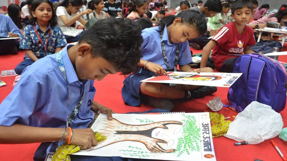 Children Showcase Their Talent in the Meri Maa Drawing Competition Organized by Amar Ujala
