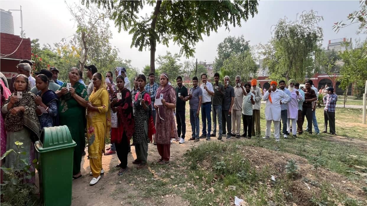 Battle for Haryana Civic Elections Race to Elect City Government see Most Striking Images from Polling