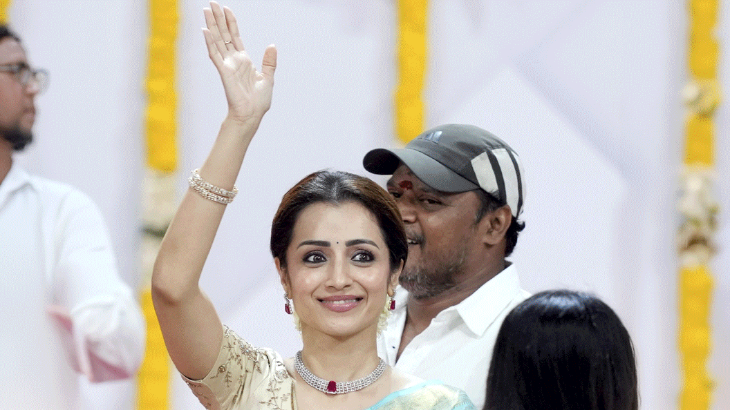 Trisha Krishnan Attend VijayThalapathy Tamil Nadu Chief Minister Oath Ceremony