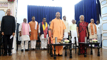 UP Cabinet Expansion Six New Ministers Including One Woman Inducted into the Yogi Cabinet