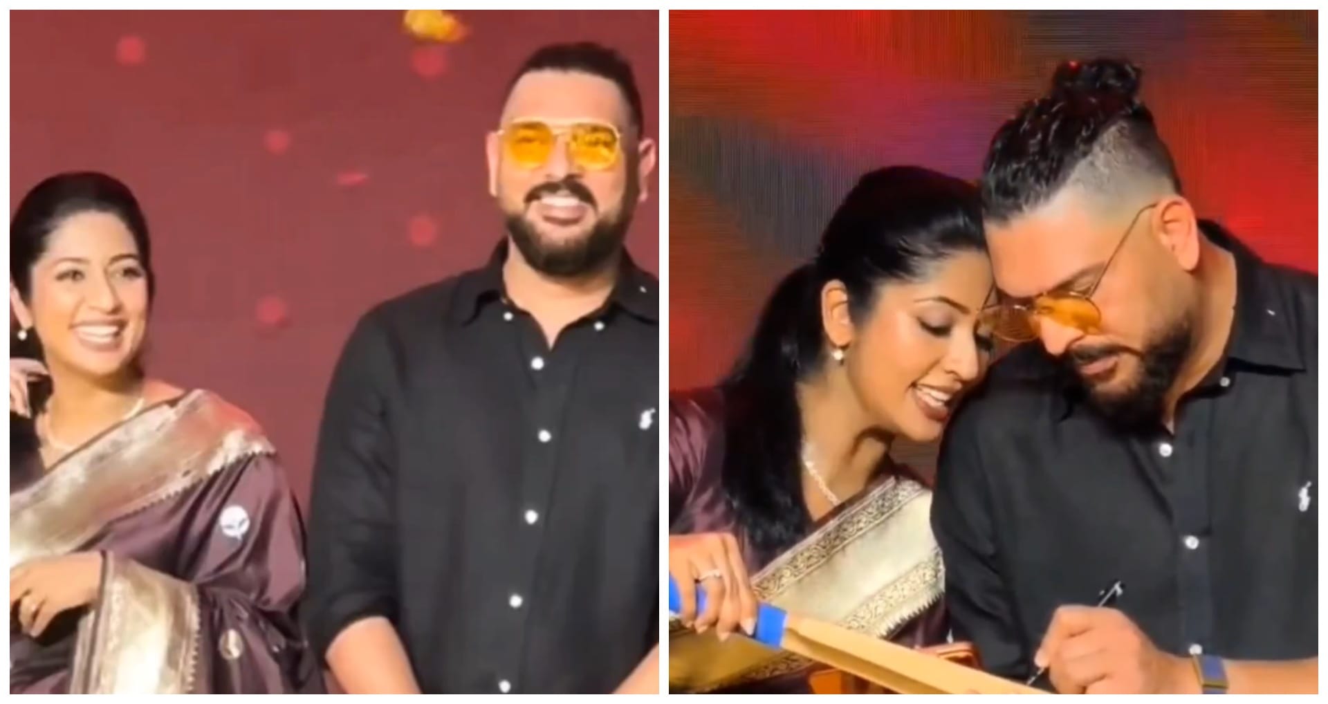 Yuvraj Singh Viral Video With South Actress Navya Nair; removes Confetti; fans took jibe hazel keech Ipl 2026