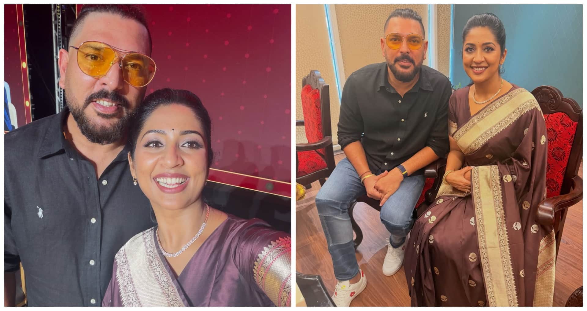 Yuvraj Singh Viral Video With South Actress Navya Nair; removes Confetti; fans took jibe hazel keech Ipl 2026