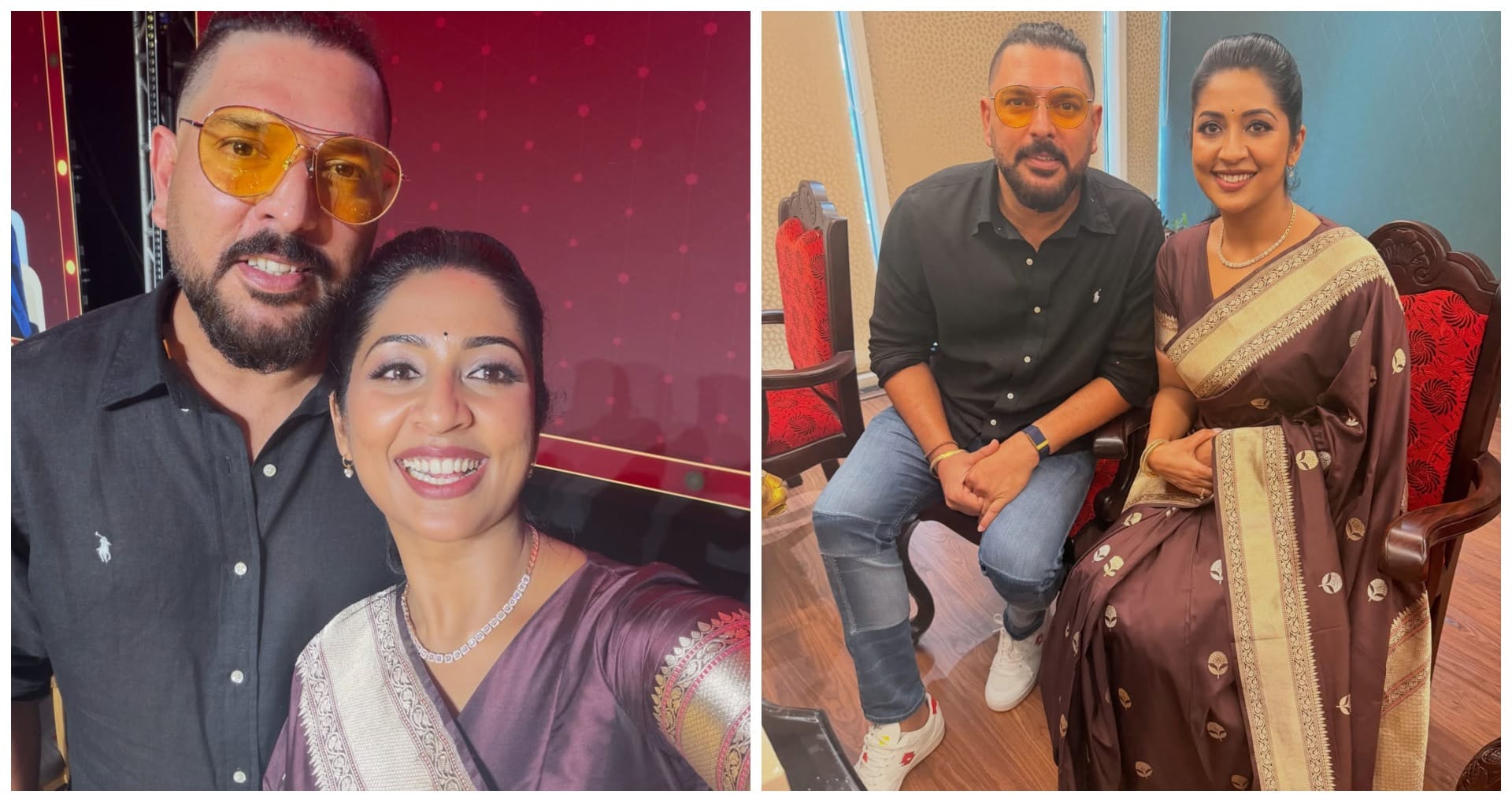 Yuvraj Singh Viral Video With South Actress Navya Nair; removes Confetti; fans took jibe hazel keech Ipl 2026