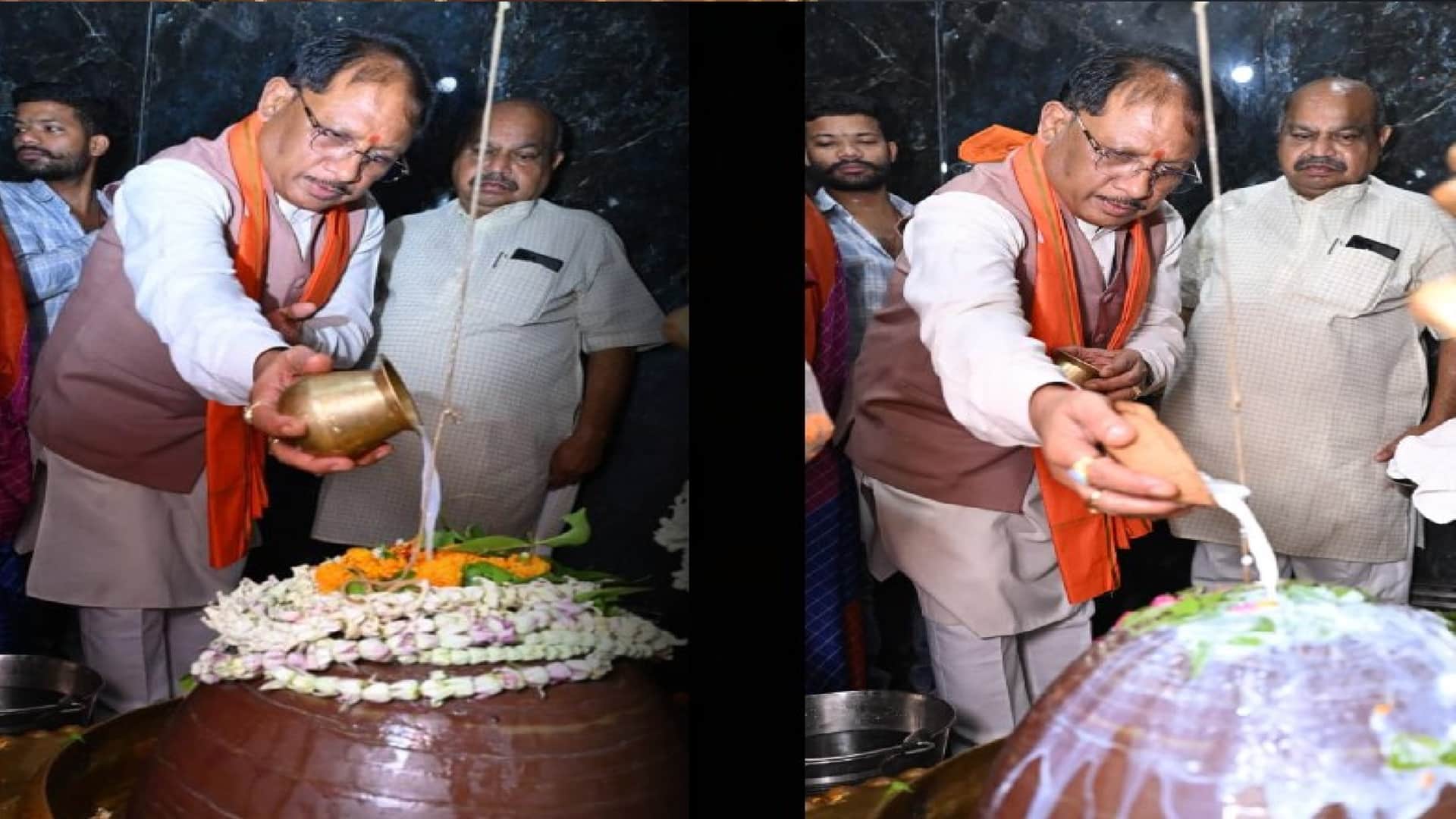 पूजा करते सीएम विष्णुदेव साय